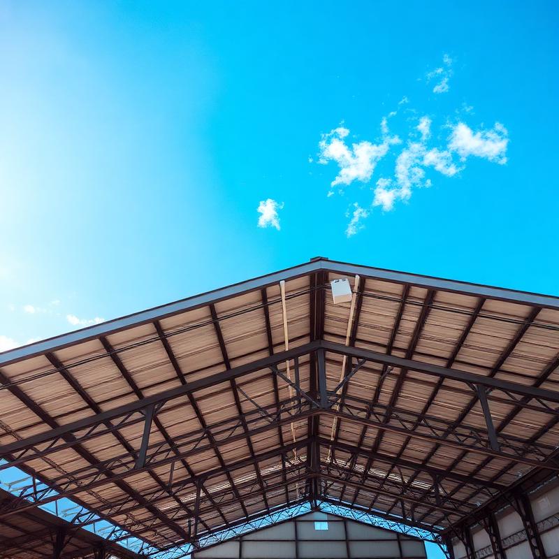 Structural steel roof framework welded for a commercial building in Basseterre